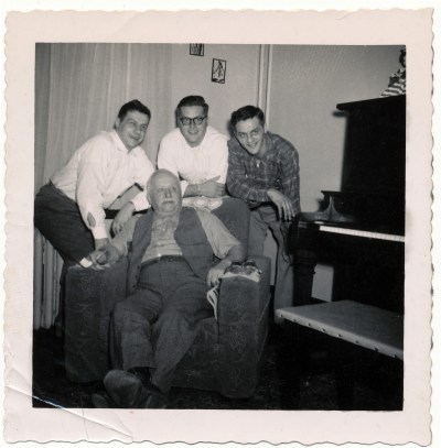 Leon Genetti with three sons: John, Joseph, Leon